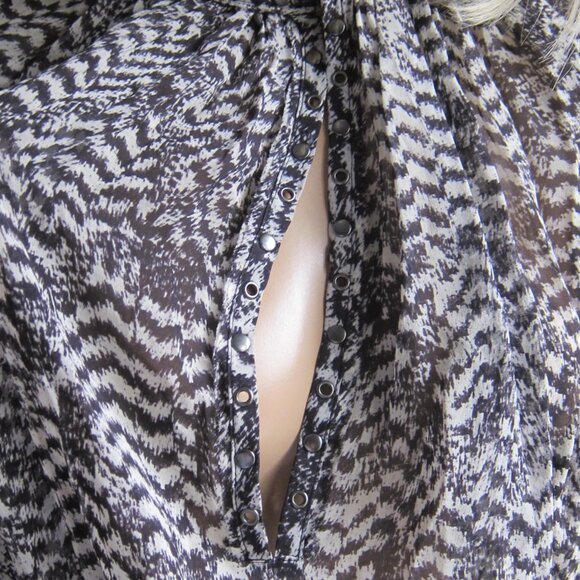 ISABEL MARANT H & M SILK FEATHER PRINT BOHO DRESS NWT $150 CELEB FAV - Picture 6 of 8